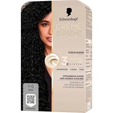 4 Adet   Creme Supreme Saç Boyası 1-0 Siyah