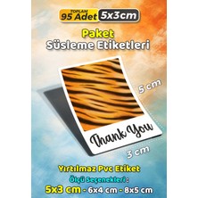 Sb Store Teşekkür Etiketi Thank You Ambalaj Hediye Süsleme Etiketi Model 173 - 95 Adet 5cm