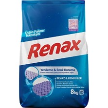 Renax 8 kg Toz Çamaşır Deterjanı 10 Yıkama Beyazlar ve Renkliler İçin Derinlemesine Temizlik