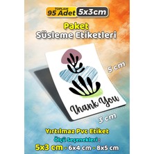 Sb Store Teşekkür Etiketi Thank You Ambalaj Hediye Süsleme Etiketi Model 176 - 95 Adet 5cm