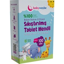 Baby Waybe Bebek Bakım Temizlik Hijyen Mendili Sıkıştırılmış Tablet 100'LÜ