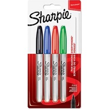 Sharpie Fine Permanent Markör Kalem Standart Renkler 3+1 Paket