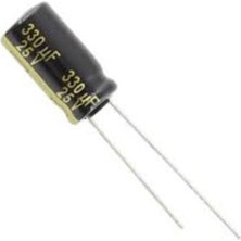 Mikrogate 330UF 25V Elektrolitik Kondansatör 8X11.5 3.5mm 105C 10 Adet (Pcs)