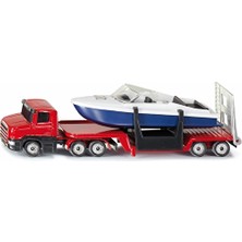 2 Adet Siku Low Loader With Boat 1613