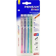 Pensan 0,7mm My-Tech Renkli Tükenmez Kalem 4'lü Set Canlı Renkler ile Akıcı Yazım Deneyimi