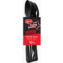 3 Adet Roll-Up Party Dreams Kaşık Siyah 10'lu