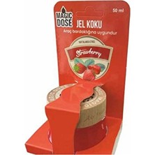 3 Adet  Magic Dose Dekoratif Ahşap Kapaklı Jel Koku 50ML - Çilek