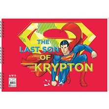 4 Adet   Superman 25*35 15 Yp. Spiralli Resim Defteri