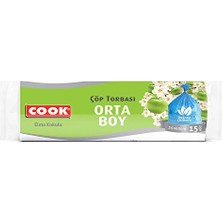 2 Adet Cook Çöp Torbası Orta Boy Elma Kokulu 15'li