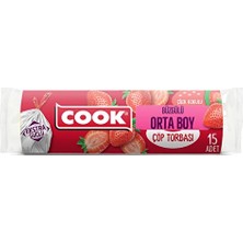 Cook Çöp Torbası Büzgülü Çilek Kokulu 15'li