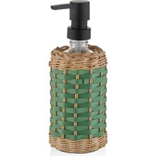 2 Adet  The Mia Rattan Cam Sıvı Sabunluk Yeşil 330 cc