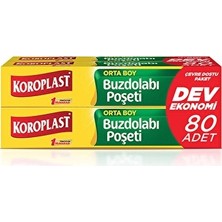 2 Adet  Koroplast Buzdolabı Poşeti Orta Dev Ekonomi 80'li