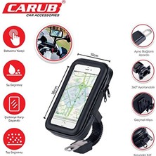 2 Adet  Carub Telefon Tutucu Motosiklet Deri Fermuarlı