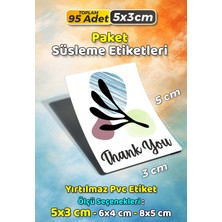 Sb Store Teşekkür Etiketi Thank You Ambalaj Hediye Süsleme Etiketi Model 178 - 95 Adet 5cm