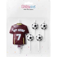 4 Adet Balonevi Futbol Temalı Mum Seti