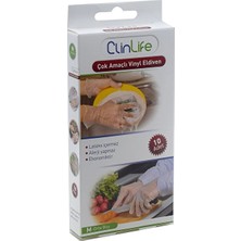 2 Adet Clinlife Çok Amaçlı Vinyl Eldiven 10'lu Orta