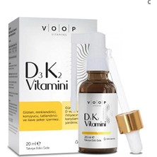 4 Adet   Voop D3K2 Vitamin D3, Vitamin K2 Içeren Takviye Edici Gıda 20ML