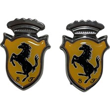 Autowise Ferrari Arma Logo Amblem 2 Adet Uyumlu Sarı