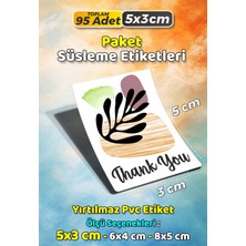 Sb Store Teşekkür Etiketi Thank You Ambalaj Hediye Süsleme Etiketi Model 177 - 95 Adet 5cm
