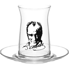 4 Adet   Lav Vega Çay Seti 4'lü Atatürk Temalı