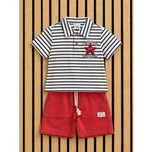 NerKids Erkek Çocuk Çizgili Şort Takım