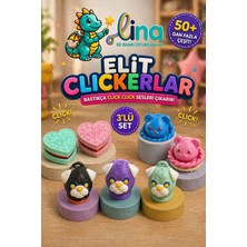 Lina - Elit Büyük Boy Clicker - 3 Adet - Basmatik Sürpriz Oyuncak