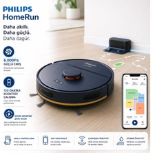 Philips Lazer Navigasyonlu 6000 Pa Yüksek Emiş Güçlü Akıllı Robot Süpürge ve Paspas Çoklu Kat Haritalama Özellikli Islak Kuru Temizlik Asistanı