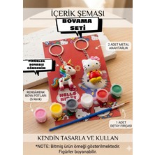 Özgürce Kendin Tasarla Anahtarlık Seti, 2'li Alçı Figür ve Boya Fırça Hediye