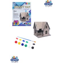 Özgürce Ahşap Villa Modeli, Akrilik Boya ve Fırça Seti ile Hobi Keyfi