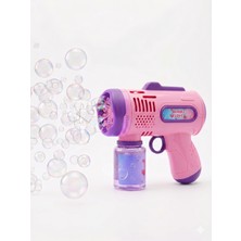 NK SPOR 1 Adet Otomatik Köpük Tabancası - Sınırsız Baloncuk Çıkartan Pilli Köpük Makinesi (Pembe & Sarı Renk SEÇENEKLI)-500ML Özel Karışım Solüsyon Hediyeli