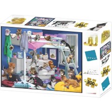 Gray Line Gry Yatak Odası Kedileri Puzzle 300 Parça Nel1