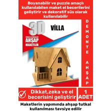 Özgürce 3D Görsel Zeka Geliştirici Boyanabilir Ahşap Puzzle Dekoratif