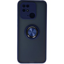 Newface Muratech New Xiaomi Redmi 10C Kılıf Montreal Yüzüklü Silikon Kapak - Lacivert