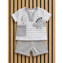 NerKids Erkek Çocuk Nakışlı Müslin Takım