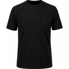 Trender Flamlı Cepli Sıfır Yaka Siyah Erkek T-Shirt 2000