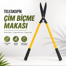 Badem10 Teleskopik Çim Biçme Makası Uzatılabilir Saplı Bahçe Makası Profesyonel Çit Budama Makası Dayanıklı