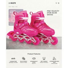 Hacı Kasımoğulları Premium 'a-Skate' Çocuklar Için Ayarlanabilir Işıklı Inline Paten Seti – Silikon LED Tekerlekli & Alüminyum Gövdeli