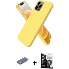 Marsilyan™- iPhone 12 Pro Max Kılıf Kozmos Yansıma Özel Seri - Şeffaf Temperli Cam Ekran Koruyucu + Yeşil Renkli Kamera Lens Koruma Cam