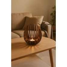 Benomtech Ceviz Desenli Lotus Mumluk – 3 mm Mdf Lazer Kesim, 14 cm