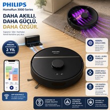 Philipslazer Navigasyonlu 4000 Pa Yüksek Emiş Güçlü Akıllı Robot Süpürge ve Paspas 200 Dakika Kesintisiz Çalışma Süreli Islak Kuru Temizlik Asistanı