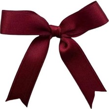 Bordo Fiyonk Saten Kurdele 25 Adet - 20 mm Süsleme, Nikah Şekeri, Hediye, Çeyiz Süs, Balon Süsü