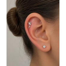 By Dilek Çetin Accessory By Dilek Çetin Acessorry Çelik Kalp Anahtarlık Kıkırdak Helix Tragus Piercing (1 Adet)