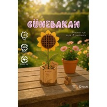 Özgürce Ahşap Günebakan Çiçeği 3D Puzzle Minyatür Maket Kendin Yap Seti