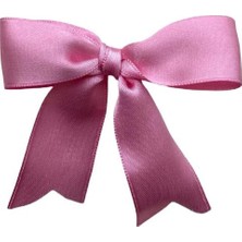 Pembe Fiyonk Saten Kurdele 25 Adet - 30 mm Süsleme, Nikah Şekeri, Hediye, Çeyiz Süs, Balon Süsü