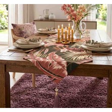 Yarımada Kadın Kooperatifi Tropikal Desenli Duck Keten Kumaştan Üretilen 40X145 Cm. Ebadinda, Runner.