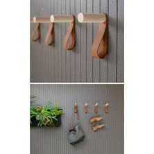 Özgürce Deri 4'lü Duvar Kancası, Modern Portmanto ve Elbise Askısı