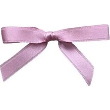Pembe Fiyonk Saten Kurdele 50 Adet - 10 mm Süsleme, Nikah Şekeri, Hediye, Çeyiz Süs, Balon Süsü