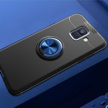 ZM Store Galaxy A6 2018 Uyumlu Kılıf Yüzük Standlı Pürüzsüz ve Soft Yüzey Ravel Kapak