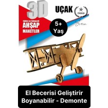 Özgürce 3D Minyatür Ahşap Maket, Boyanabilir, Eğitici ve Hobi Seti