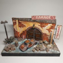 Özgürce El Yapımı Mini Garaj Diorama, Detaylı ve Şık Dekorasyon Ürünü